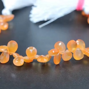 100% cuentas de cornalina facetadas Briolette en forma de corazón naturales para la fabricación de joyas con cuentas de piedra - Product Image 1