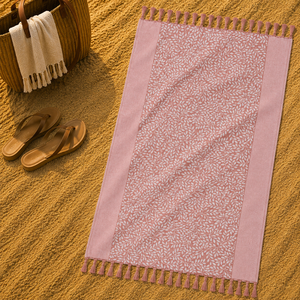 Nouvelle conception tendance, serviette de plage en jacquard floral à motif de feuilles, serviette de plage en coton à haute absorption d'eau, serviettes de plage personnalisées - Product Image 4