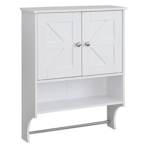 Mobiletto da bagno in stile rustico da posizionare sopra il WC, con 2 ante e ripiani regolabili, 21.65 x 7.1 x 27.6 pollici - Product Image 1