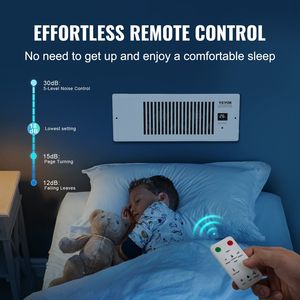 Ventilatore Silenzioso per Bocchette di Ventilazione con Termostato e Telecomando Regolabile per Sistemi HVAC con 4 Fori da 12 Pollici - Product Image 5