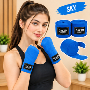 Vendas de Boxeo OAKSM, Verde Fluorescente, de Algodón Autoadhesivas y Elásticas, 2 Pulgadas de Ancho, 5 Metros de Largo, Unisex, para Entrenamiento en Gimnasio - Product Image 4