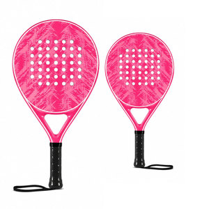 Paleta de Poliéster de Alta Calidad en Forma de Lágrima Rosa con Patrón de Corazón, Empuñadura de Fibra de Carbono Antideslizante, Ligera y Duradera para Diversión en el Patio Trasero - Product Image 6