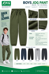 Pantalon de survêtement bleu marine pour garçons, avec cordon de serrage à la taille, décontracté, longueur intégrale, en molleton mi-lourd - Product Image 2