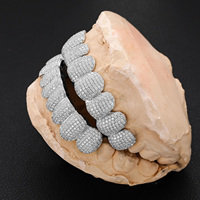 Grillz dentaire Hip Hop en argent sterling de haute qualité, serti de diamants, élégant, accessoire pour occasions de mariage, prix réduit