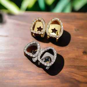 เครื่องประดับกริลล์ซแบบดาวประดับมอสซาไนต์ ชุบทอง 18K เงินแท้ 925 สไตล์ฮิปฮอป ดีไซน์เปิดหน้า ทันสมัย น้ำหนัก 2 กรัม ของขวัญสำหรับทุกเพศ เหมาะสำหรับงานปาร์ตี้ - Product Image 3