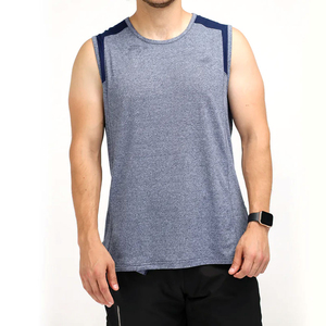 Camiseta sin Mangas Personalizada con Logotipo/Colores para Hombre, Transpirable, de Poliéster/Algodón, Cuello Redondo, Informal, con Impresión Digital - Product Image 1