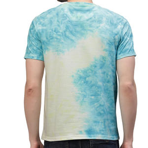 Camiseta de algodón con cuello redondo para hombre al por mayor, personalizada con efecto Tie-Dye, manga corta, estilo urbano, estampado completo, marca privada, suministro OEM ODM - Product Image 3