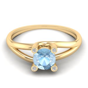 Anillo de Moissanita con Piedra de Nacimiento de Plata de Ley 925 de Claridad VVS, el Más Vendido de REYES, Precio al por Mayor, Joyería con Gema de Aguamarina - Product Image 6