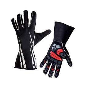 Gants de course unisexes à doigts entiers, en PU noir, antidérapants, pour le cyclisme en extérieur, design à panneaux, fermeture à enfiler - Product Image 2