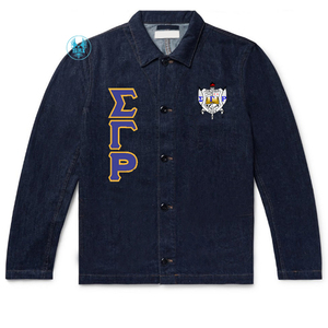 Sigma Gamma Rho Sorority Embroidery Women Denim Jeans Jacket | ZPB Sorority Embroidered Women Distressed Denim Jean Jackets - Product Image 6