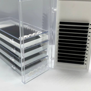 Extensiones de Pestañas de Cachemira Negro Mate Preformadas, Pestañas de Volumen Sueltas, Longitud Mixta, Caja de Papel con Logotipo Personalizado, Venta al por Mayor, PBT Coreano - Product Image 2