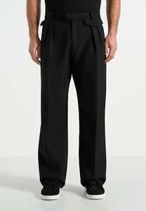Pantalones Casuales de Pierna Ancha con Pliegues y Cintura Media para Hombre, Color Personalizado, Tela de Lana, Estilo Otoñal - Product Image 4