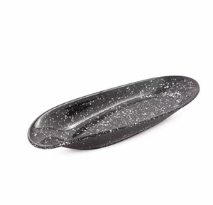 Vajilla de Restaurante Irrompible de Alta Calidad, Plato de Servir de Melamina Negro Irregular Reutilizable de 12 Pulgadas al Mejor Precio - Product Image 3