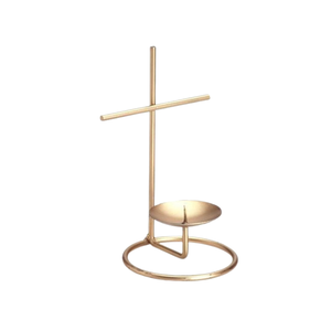 Classic Decorative Metal Taper <b>Candle</b> Holder Gold Finishing Handmade <b>Candle</b> Pillar With Glass for Wedding & <b>Dinner</b> Parties - Product Image 2