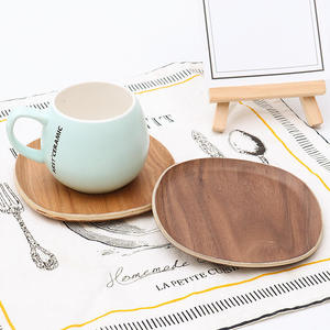 Assiette en bois d'acacia, plateau japonais, plateau à thé irrégulier en bois, assiette à collation, assiette à gâteau, assiette à petit-déjeuner, assiette à café, assiette à dessert - Product Image 2