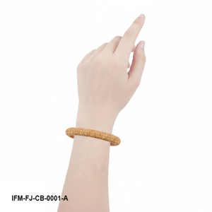 กำไลข้อมือหวายถักทำมือ เป็นมิตรกับสิ่งแวดล้อม ดีไซน์เรียบง่าย ทนทาน ทำจากเส้นใยธรรมชาติ สำหรับแฟชั่นผู้หญิงยุคใหม่ - Product Image 3