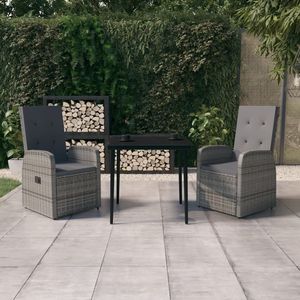 Set da Pranzo da Giardino in Rattan Grigio per 2 Persone, Arredamento Esterno Contemporaneo Resistente alle Intemperie - Product Image 4