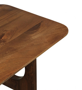 Mesa de Centro Moderna con Superficie de Madera Ligeramente Curvada y Dos Patas Plegables Resistentes, Acabado Tubbaq, Madera de Mango Sólida, para Sala de Estar - Product Image 6