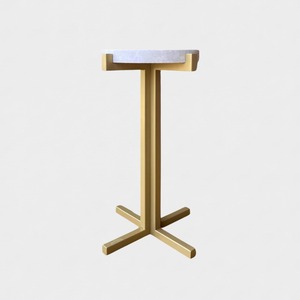 Mesa de Centro Moderna con Tapa de Mármol y Base de Latón, Mueble Minimalista para Sala de Estar, Mesa Auxiliar Decorativa - Product Image 3