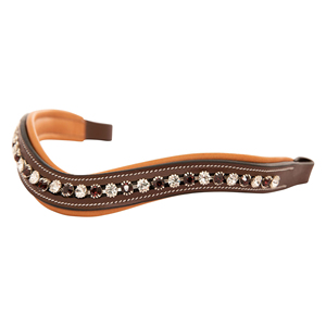 Belle bride d'équitation en cuir souple et rembourrée, avec cristaux, de taille personnalisée, conçue sur mesure, fabriquée à la main, par Horsekraft. - Product Image 3