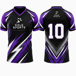 Camiseta de Fútbol Personalizada Original con Cuello en V, Mangas Cortas, Transpirable, de Secado Rápido, 100% Poliéster, con Logotipo del Equipo Personalizado - Product Image 1