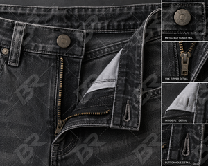 Jeans de Hombre de Pierna Ancha en Algodón Lavado Gris Claro, Estilo Vintage, Casual, Holgado, para Calle, Color Sólido, Verano-Otoño, OEM - Product Image 6