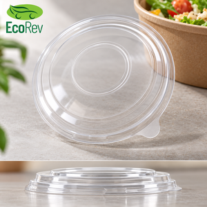 EcoRev ECO32 Tapas Desechables Ecológicas Planas/Curvas 100% Biodegradables de Plástico para Vasos, Tazones y Contenedores de Alimentos (Frío/Caliente) - Product Image 4