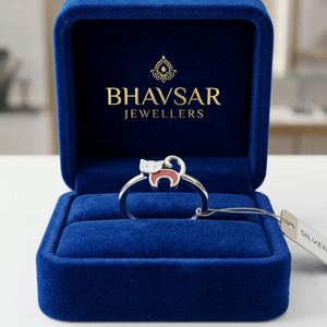 Anillo de Plata de Ley 925 con Esmalte de Gato Blanco y Rojo, Diseño de Gatito, Joyería de Moda, Regalo para Mujeres y Niñas - Product Image 4