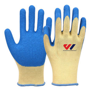 Guantes de Seguridad TWI, Guantes de Látex Naranja para Jardín, Protección Personal, Guantes de Trabajo Recubiertos de Látex Arrugado de Algodón de Calibre 10 - Product Image 1