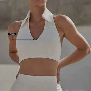 Hauts de golf à manches courtes avec col, mini-jupes plissées de tennis, color block, pickleball, séchage rapide, 100% viscose, ensemble 2 pièces - Product Image 3