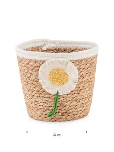 Cesta de jacinto de agua con adornos florales, cesta de almacenamiento hecha a mano, venta al por mayor, ecológica, hecha en Vietnam - Product Image 2