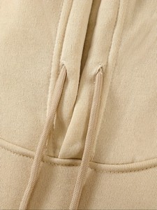 Men's Hooded <b>Wool</b> Fleece Sweatshirt Solid Color Casual Winter Wear Knitted Plain Dyed - Product Image 5