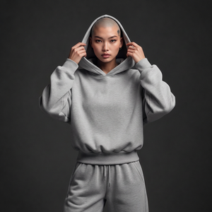 Hoodies streetwear en gros, coton molletonné 450 g/m², coupe ample avec finition délavée vintage pour les marques de mode - Product Image 6