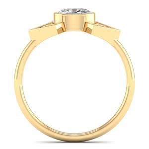 Bagues REYES luxueuses en or massif 14 carats avec diamant ovale de 0,57 carat cultivé en laboratoire pour femmes, cadeau de mariage de luxe, bijoux fins. - Product Image 4