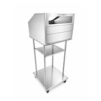 Chariot de petit-déjeuner fonctionnel en acier inoxydable avec boîte à pain et rangement pour couverts, chariot de service mobile pour hôtel, buffet, avec roues, origine Chine