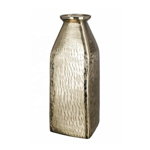 Venta caliente florero de aluminio espléndido jarrón de suelo abstracto con textura florero de planta Artificial espacio vital centro de mesa decoración del hogar - Product Image 5