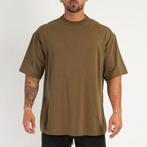230gsm Solid Knitted Oversized Pocket Silk Screen Printed Custom Logo Eco-Friendly Heavyweight 100% Cotton T-shirt Men - Product Image 4