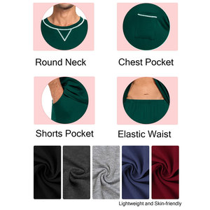 Custom Made Product Men's Shorts Sets Breathable Polyester Cotton <b>Material</b> With Custom Logo Two Piece Men's T Shirts Short Sets - Product Image 6