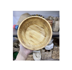 Bols en bambou gravés avec un logo, ensemble de cuillères en bois / Bols ronds en bois de bambou avec couvercle pour la vaisselle, les fêtes, la maison, le restaurant - Product Image 6