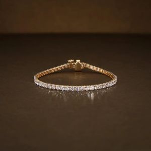 Pulsera de Diamantes Cultivados en Laboratorio, Corte Brillante Redondo de 9 Puntas, de Lujo, para Mujer, Certificada por IGI, Oro de 14K, Elegante, para Bodas y Fiestas - Product Image 1