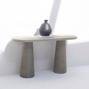 Table console en béton Vandana Sierra Cresta Olive, design de meubles d'appoint modernes et minimalistes - Product Image 1
