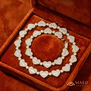 Collier à maillons en forme de cœur en moissanite plaqué or 18 carats, bijoux de mode, pendentif élégant et classique pour femmes et hommes, style New York City - Product Image 4
