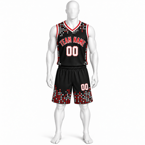 Ensemble de maillots de basket-ball sublimés verts personnalisés pour hommes, uniforme respirant sans manches à col en V, short - Product Image 6