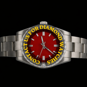 Última Colección de Relojes para Hombre, Esfera Redonda Roja con Bisel con Incrustaciones de Diamantes Moissanite, Acero Inoxidable, 41MM, Reloj Clásico de Marca - Product Image 1
