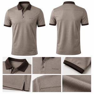 Polo personnalisé en coton bambou avec logo brodé, ourlet à fentes latérales, idéal pour le cyclisme – Vente en gros sous marque privée - Product Image 5