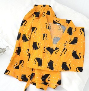 Women's Pink <b>Waffle</b> Cotton Pajamas Cartoon Print Long Sleeve Full Length Soft Cozy Sleepwear Spring Season - Product Image 6