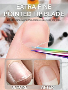 กรรไกรตัดหนังกำพร้า สแตนเลสสตีล ใบมีดโค้งละเอียด ที่ตัดหนังกำพร้า ตกแต่งคิ้ว ขนตา ผิวแห้ง อุปกรณ์ทำเล็บ - Product Image 3