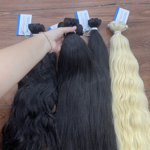 Extensions de cheveux Remy vietnamiens noirs ondulés, très tendance, Super Double Drawn, lots à double trame machine, épais, finition de haute qualité, prêts à l'emploi - Product Image 2