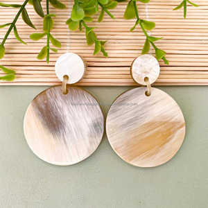 Vintage Style Natural Horn Drop <b>Earrings</b> Women Fashionable Buffalo Cow Horn Colour Trendy Design India Luxury Crafts Falak World - Product Image 2