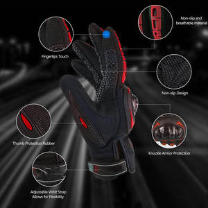 Guantes de Motocicleta de Invierno de Cuero de Primera Calidad con Pantalla Táctil, Protección de Nudillos, Diseño Impermeable de Dedo Completo para Carreras de Aventura - Product Image 2